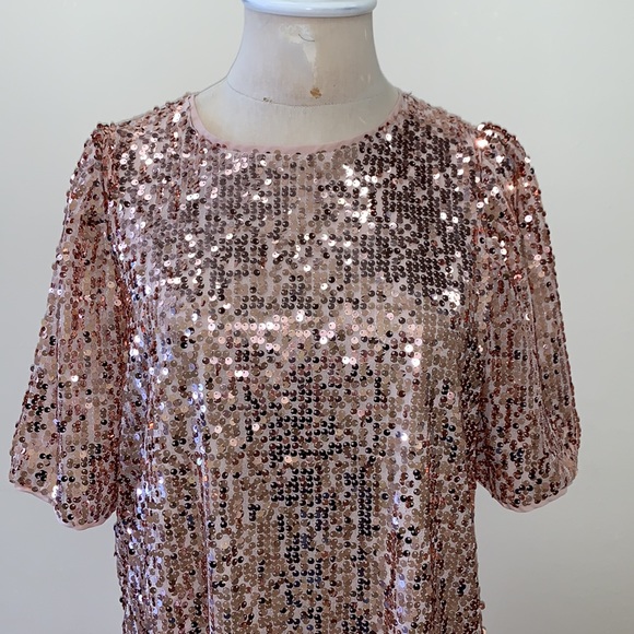 NWT Rose Gold Sequin Dress - Picture 5 of 7